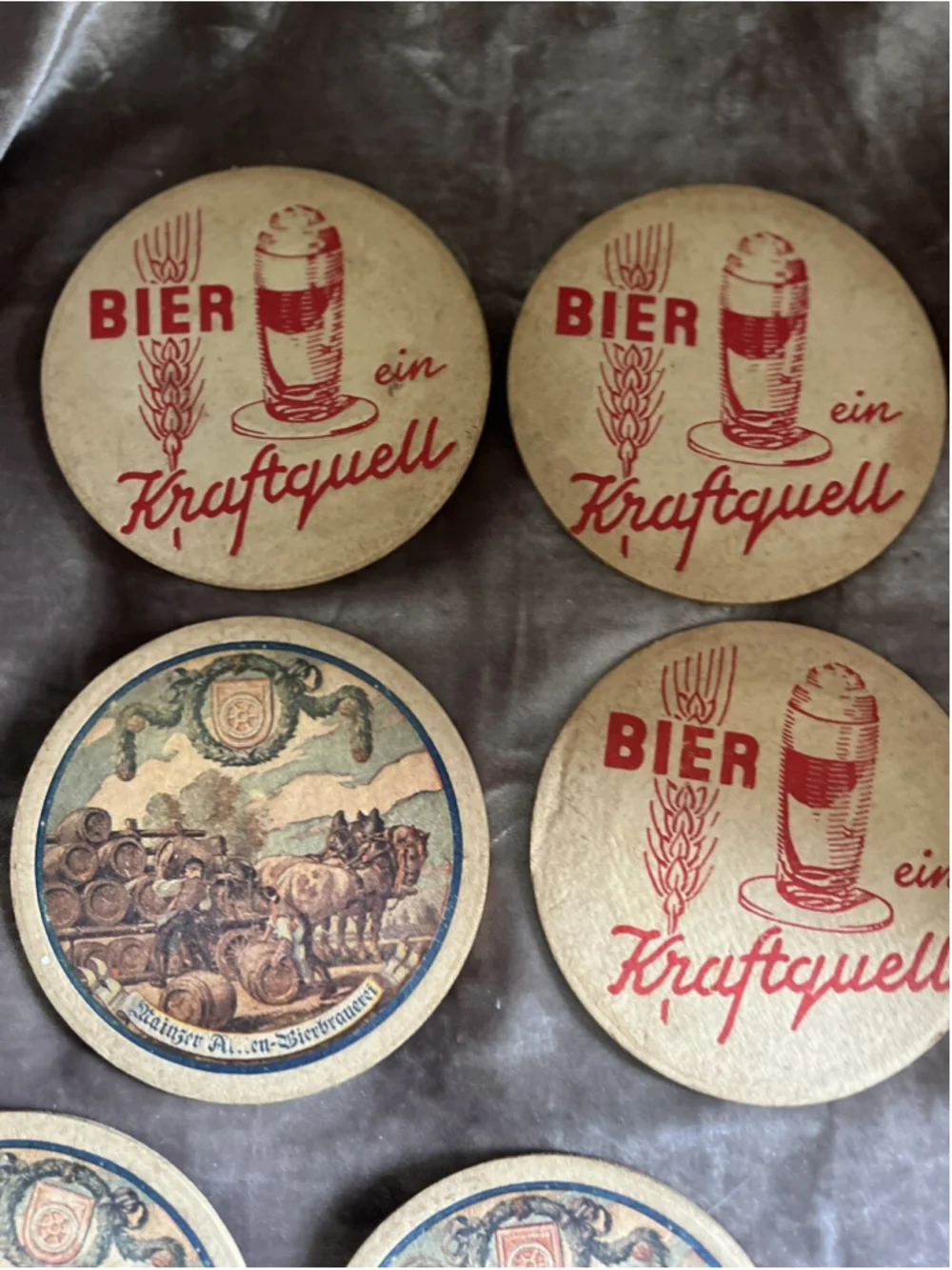 Vintage DAINZER AFTIEN-BIERBRAUEREI Cardboard Coaster COLLECTIBLE 6 TOTAL , SEE